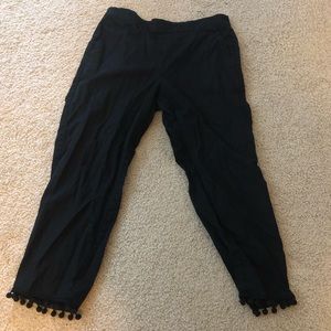 J, Crew Factory Linen Pom-Pom pants
